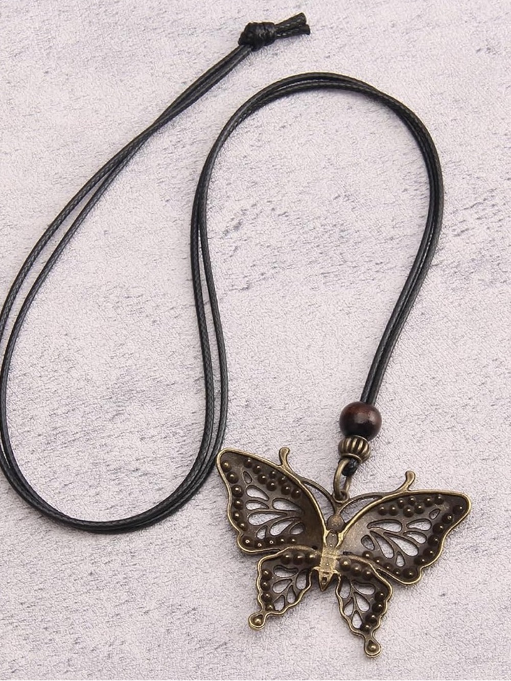 Anthropologie Bronze Butterfly Pendant Necklace - Picture 4 of 7